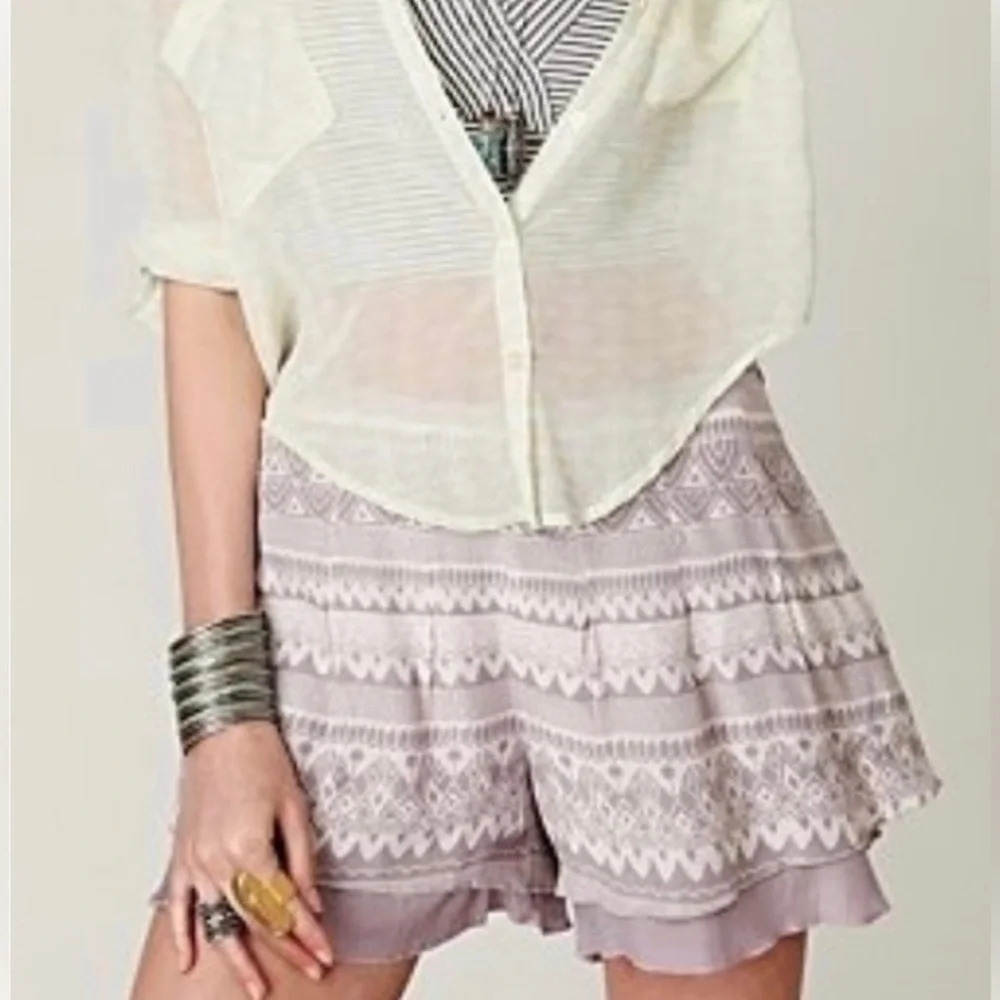 FREE PEOPLE Lost Temple Boho Lavender Romantic Flowy Shorts